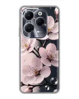 Чехол для Infinix Hot 40 с картинкой «Нежная сакура и капли»