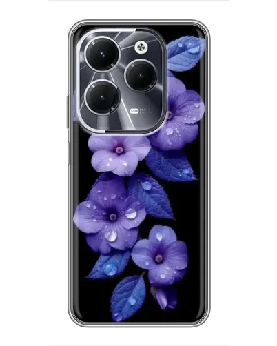 Чехол для Infinix Hot 40 с картинкой «Фиолетовые цветы с росою»
