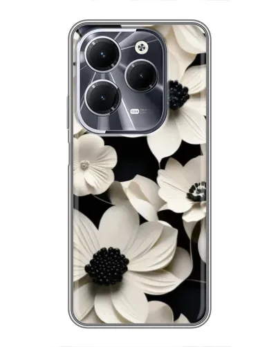 Чехол для Infinix Hot 40 с картинкой «Объемные белые цветы»