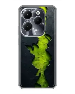 Чехол для Infinix Hot 40 с картинкой «Салатовый разлом скалы»