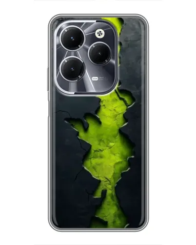 Чехол для Infinix Hot 40 с картинкой «Салатовый разлом скалы»