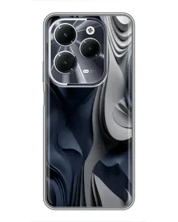 Чехол для Infinix Hot 40 с картинкой «Объемные синие складки»