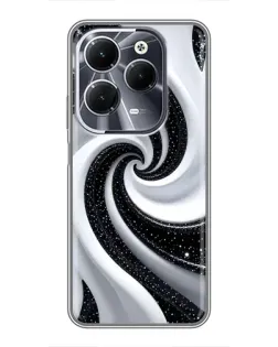 Чехол для Infinix Hot 40 с картинкой «Черно-белая спираль»