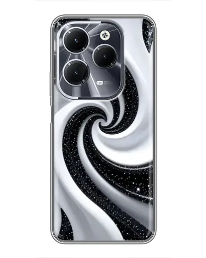 Чехол для Infinix Hot 40 с картинкой «Черно-белая спираль»
