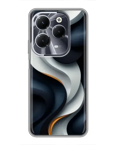 Чехол для Infinix Hot 40 с картинкой «Объемные черно-белые ленты»