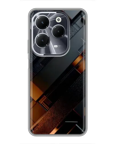 Чехол для Infinix Hot 40 с картинкой «Черные геометрические блоки»