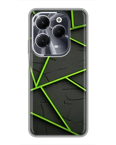 Чехол для Infinix Hot 40 с картинкой «Зеленые геометрические линии»