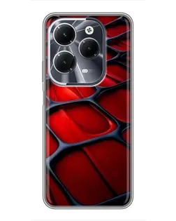 Чехол для Infinix Hot 40 с картинкой «Красная глянцевая сетка»