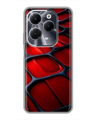 Чехол для Infinix Hot 40 с картинкой «Красная глянцевая сетка»