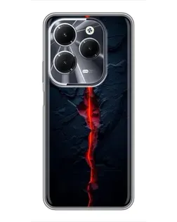 Чехол для Infinix Hot 40 с картинкой «Kрасная лавовая трещина»