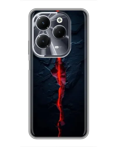 Чехол для Infinix Hot 40 с картинкой «Kрасная лавовая трещина»