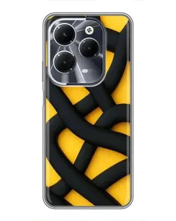 Чехол для Infinix Hot 40 с картинкой «Черное желтое переплетение»