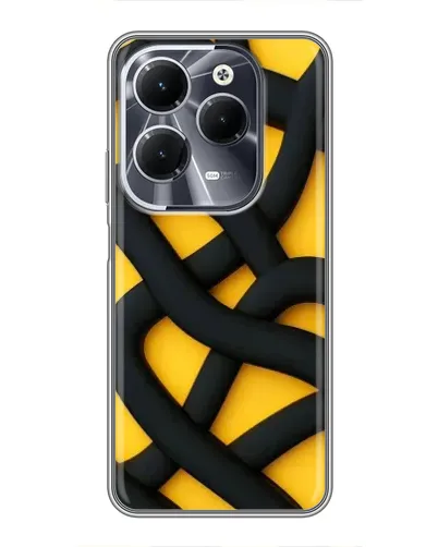 Чехол для Infinix Hot 40 с картинкой «Черное желтое переплетение»