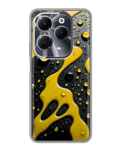 Чехол для Infinix Hot 40 с картинкой «Жидкое желтое золото»