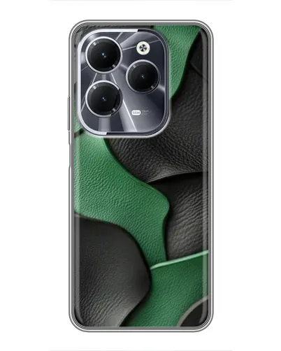Чехол для Infinix Hot 40 с картинкой «Зеленые кожаные волны»