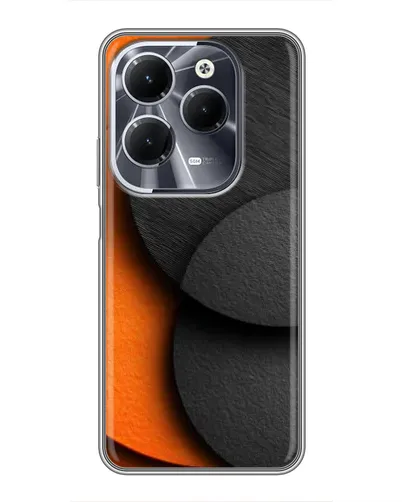 Чехол для Infinix Hot 40 с картинкой «Геометрия оранжевых кругов»