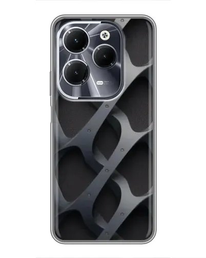 Чехол для Infinix Hot 40 с картинкой «Объемное серое плетение»
