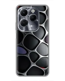 Чехол для Infinix Hot 40 с картинкой «Объемная темная решетка»
