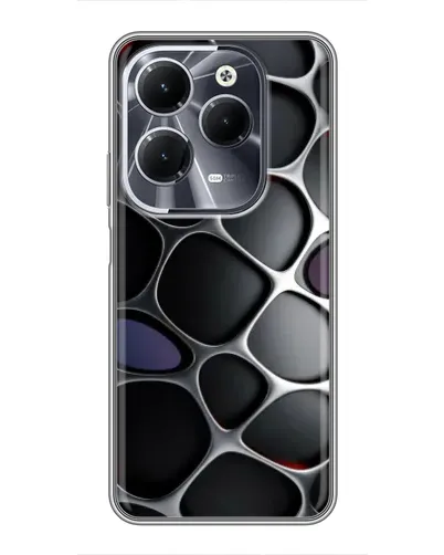 Чехол для Infinix Hot 40 с картинкой «Объемная темная решетка»