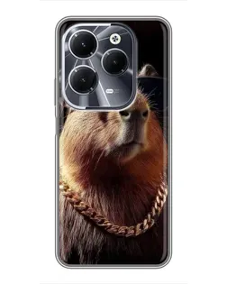 Чохол для Infinix Hot 40 з картинкою «Капібара золотий ланцюг»