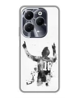 Чохол для Infinix Hot 40 з картинкою «Чорно-білий силует Мессі» Чохол для Infinix Hot 40 з картинкою «Чорно-білий силует Мессі»