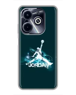 Чехол для Infinix Hot 40i с картинкой «Jordan Blue Fire»