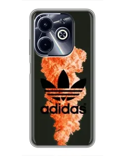 Чехол для Infinix Hot 40i с картинкой «Оранжевый дым Adidas» Чехол для Infinix Hot 40i с картинкой «Оранжевый дым Adidas»