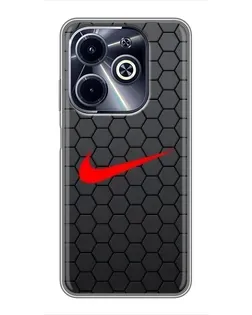 Чехол для Infinix Hot 40i с картинкой «Nike — карбоновая сетка» Чехол для Infinix Hot 40i с картинкой «Nike — карбоновая сетка»