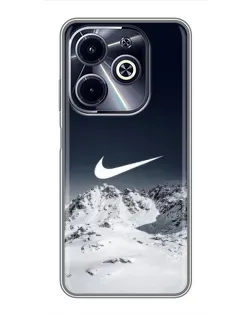 Чехол для Infinix Hot 40i с картинкой «Nike — зимние горы»