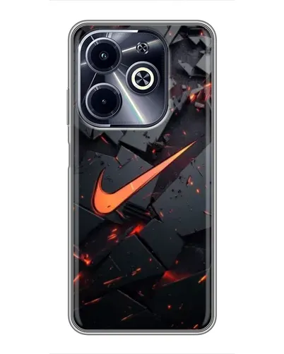 Чехол для Infinix Hot 40i с картинкой «Nike — эффект разломов»