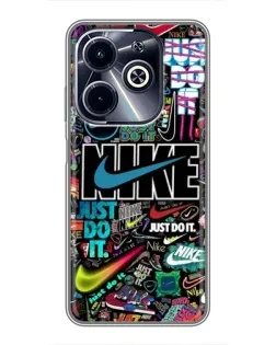 Чехол для Infinix Hot 40i с картинкой «Яркий коллаж Nike»