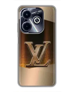 Чехол для Infinix Hot 40i с картинкой «LV — золотое сияние»