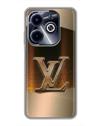 Чехол для Infinix Hot 40i с картинкой «LV — золотое сияние»