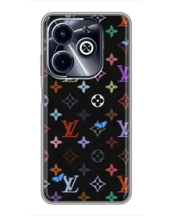 Чехол для Infinix Hot 40i с картинкой «Цветная монограмма LV»