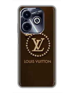 Чехол для Infinix Hot 40i с картинкой «LV — золотая печать»