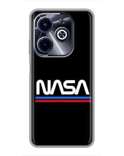 Чехол для Infinix Hot 40i с картинкой «NASA — классика Red Blue» Чехол для Infinix Hot 40i с картинкой «NASA — классика Red Blue»