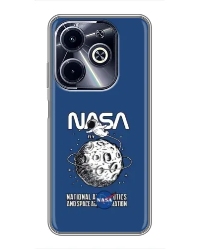 Чехол для Infinix Hot 40i с картинкой «NASA — лунная миссия»