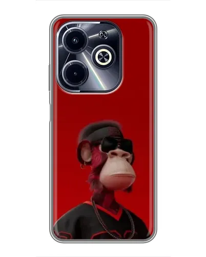 Чехол для Infinix Hot 40i с картинкой «Bored Ape в красном»