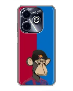 Чехол для Infinix Hot 40i с картинкой «Bored Ape — фанат Барсы» Чехол для Infinix Hot 40i с картинкой «Bored Ape — фанат Барсы»