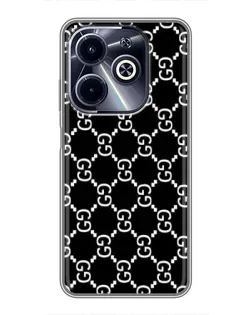 Чехол для Infinix Hot 40i с картинкой «Gucci — сетчатый паттерн» Чехол для Infinix Hot 40i с картинкой «Gucci — сетчатый паттерн»