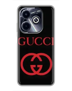 Чохол для Infinix Hot 40i з картинкою «Gucci — червоний логотип»