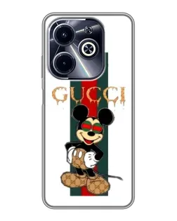Чохол для Infinix Hot 40i з картинкою «Міккі Маус Gucci — смуги»