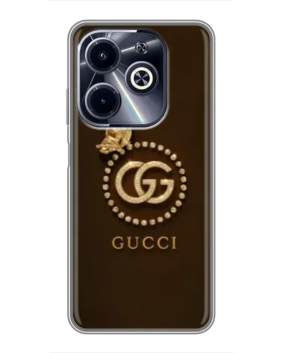 Чехол для Infinix Hot 40i с картинкой «Gucci — золотая бабочка»