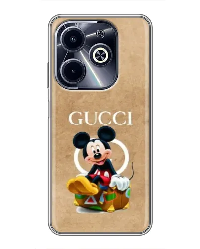 Чехол для Infinix Hot 40i с картинкой «Микки Маус Gucci — крафт»