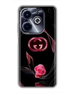 Чохол для Infinix Hot 40i з картинкою «Gucci — неонова троянда»