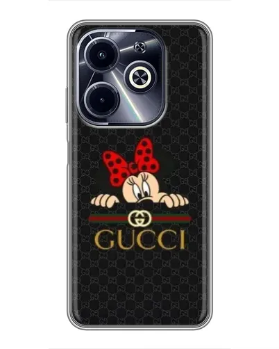 Чехол для Infinix Hot 40i с картинкой «Минни Маус Gucci — черный»