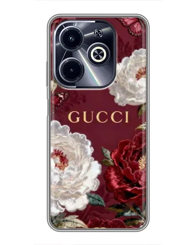 Чохол для Infinix Hot 40i з картинкою «Gucci — бордові троянди» Чохол для Infinix Hot 40i з картинкою «Gucci — бордові троянди»