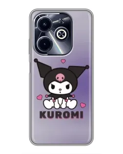 Чехол для Infinix Hot 40i с картинкой «Kuromi — фиолетовый арт»