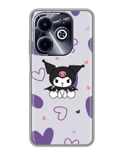Чехол для Infinix Hot 40i с картинкой «Kuromi и лавандовые сердца»