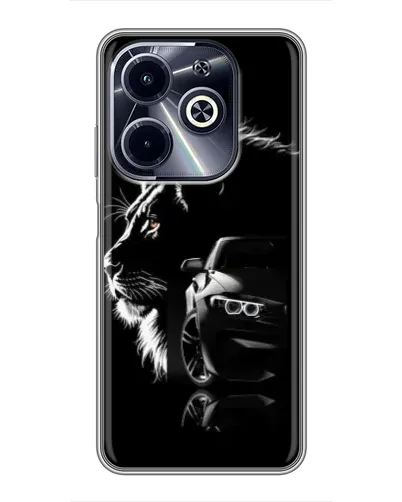 Чехол для Infinix Hot 40i с картинкой «BMW и лев» Чехол для Infinix Hot 40i с картинкой «BMW и лев»